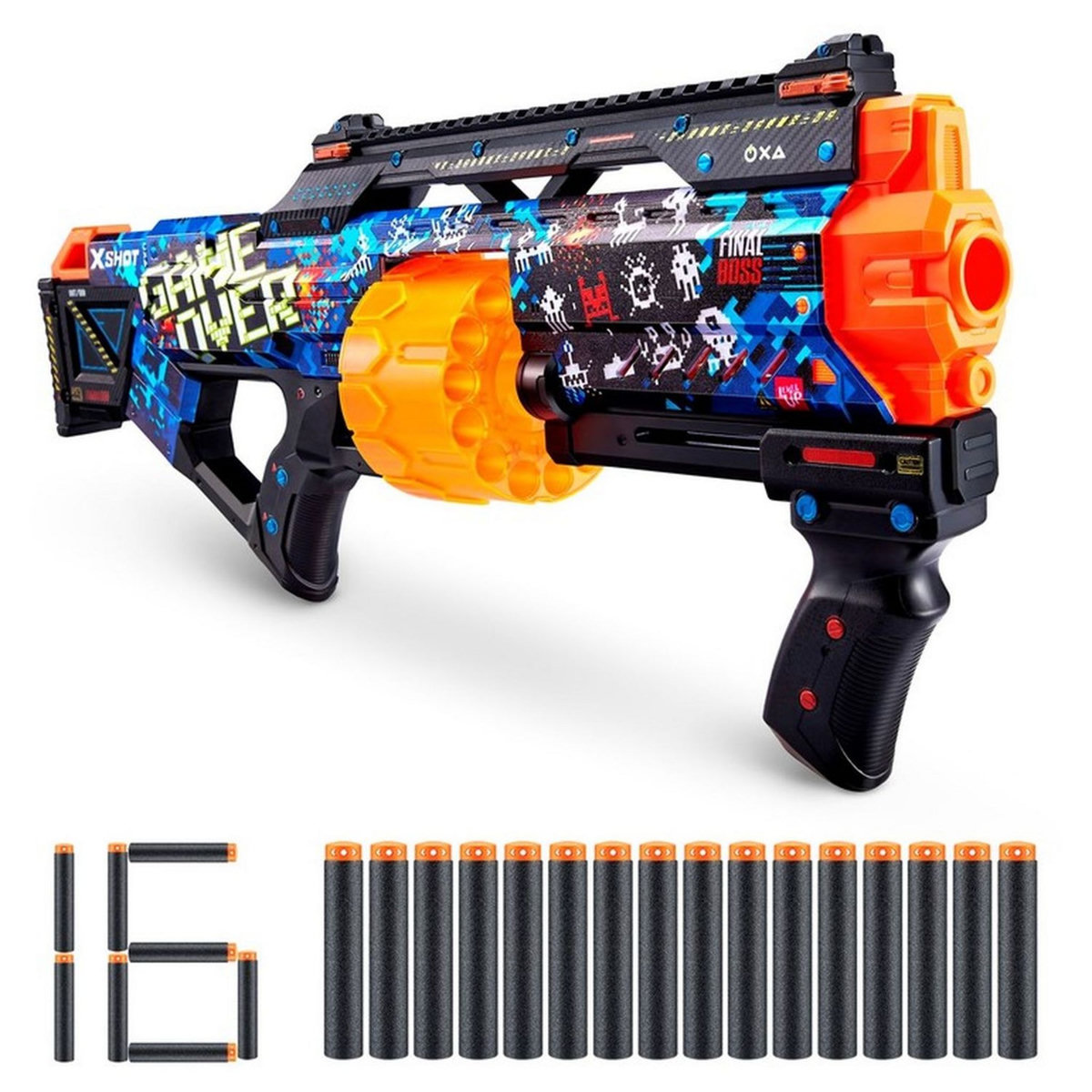 ZURU Pistolet Xshot Skins Last Stand 16 fléchettes