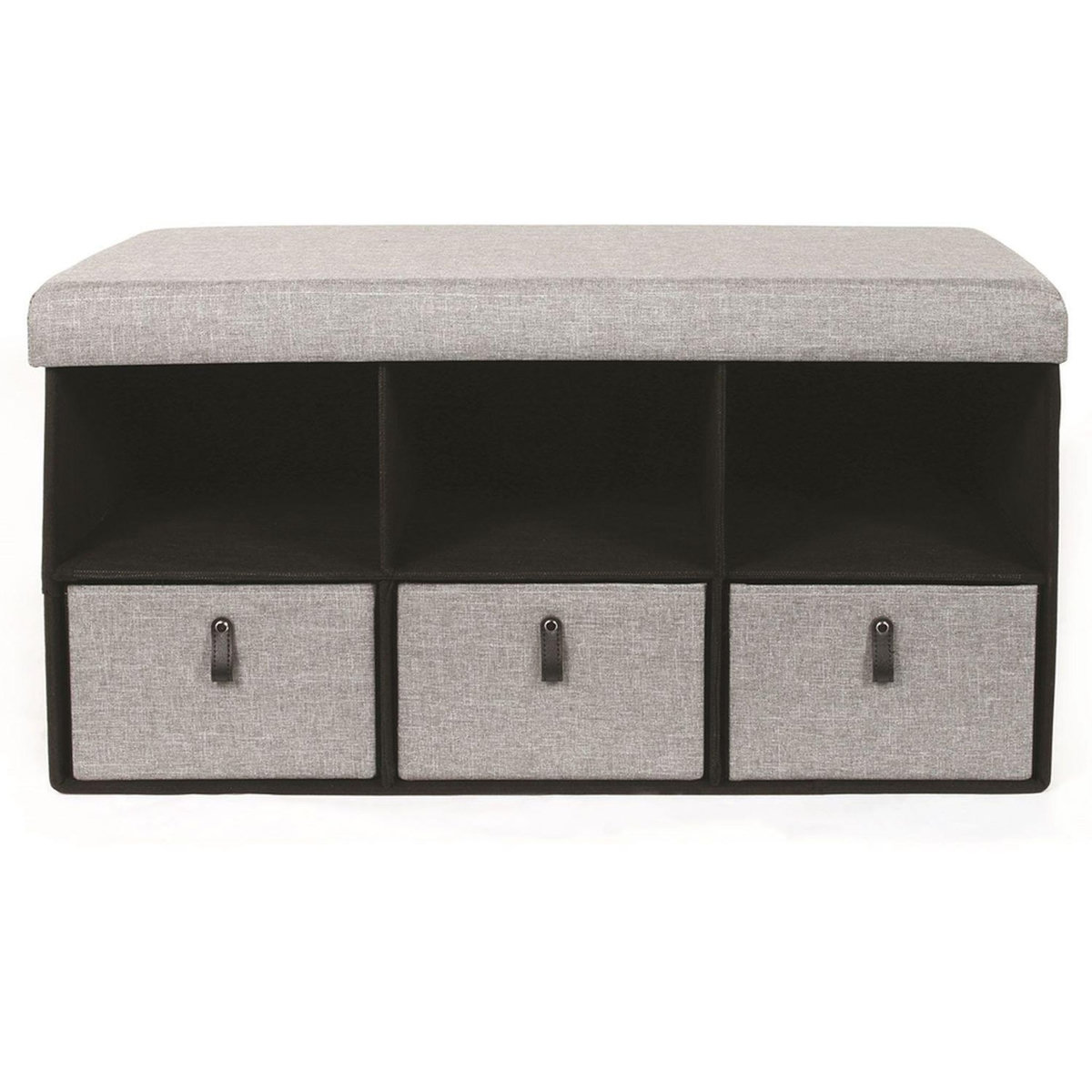 The Home Deco Factory Banc d'entrée pliable rangements Scandi - L. 76 x H. 39 cm