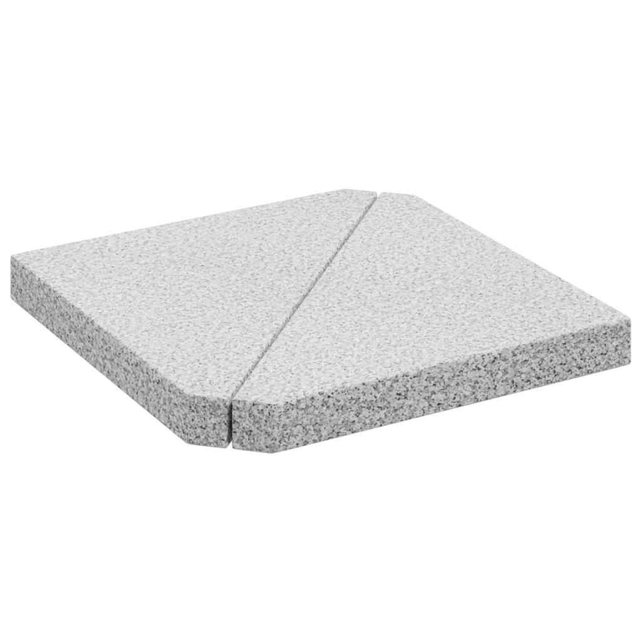 Voir la diapositive 2 : VIDAXL Plaques de poids de parasol 2 pcs triangulaire granit gris 14kg