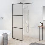 VIDAXL Paroi de douche 80x195 cm Verre ESG depoli Noir