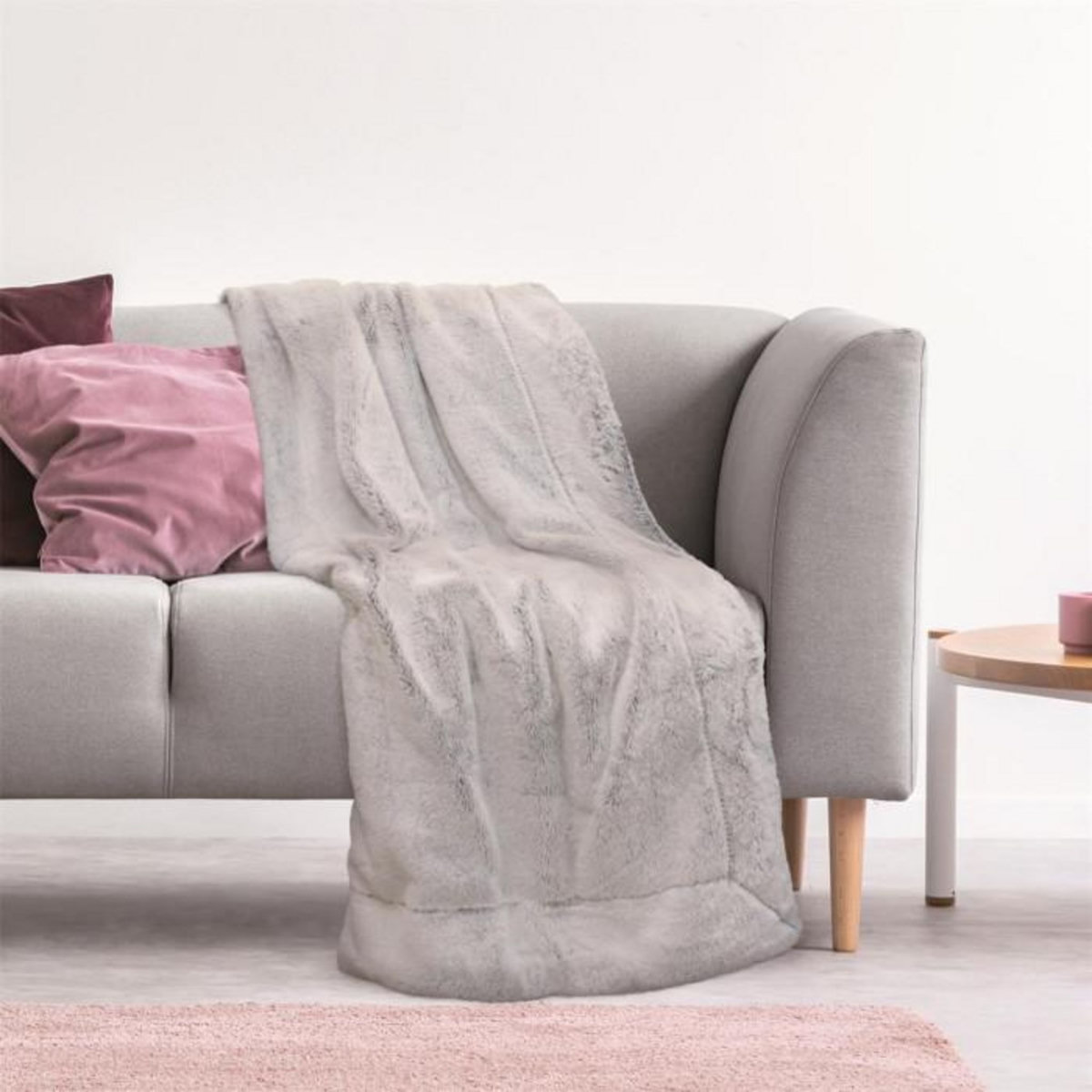 Paris Prix Plaid Imitation Fourrure  Prague  140x200cm Gris