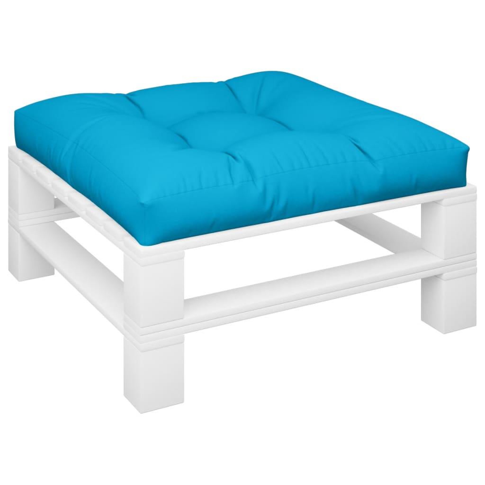 Voir la diapositive 3 : VIDAXL Coussin de palette bleu 80x80x12 cm tissu