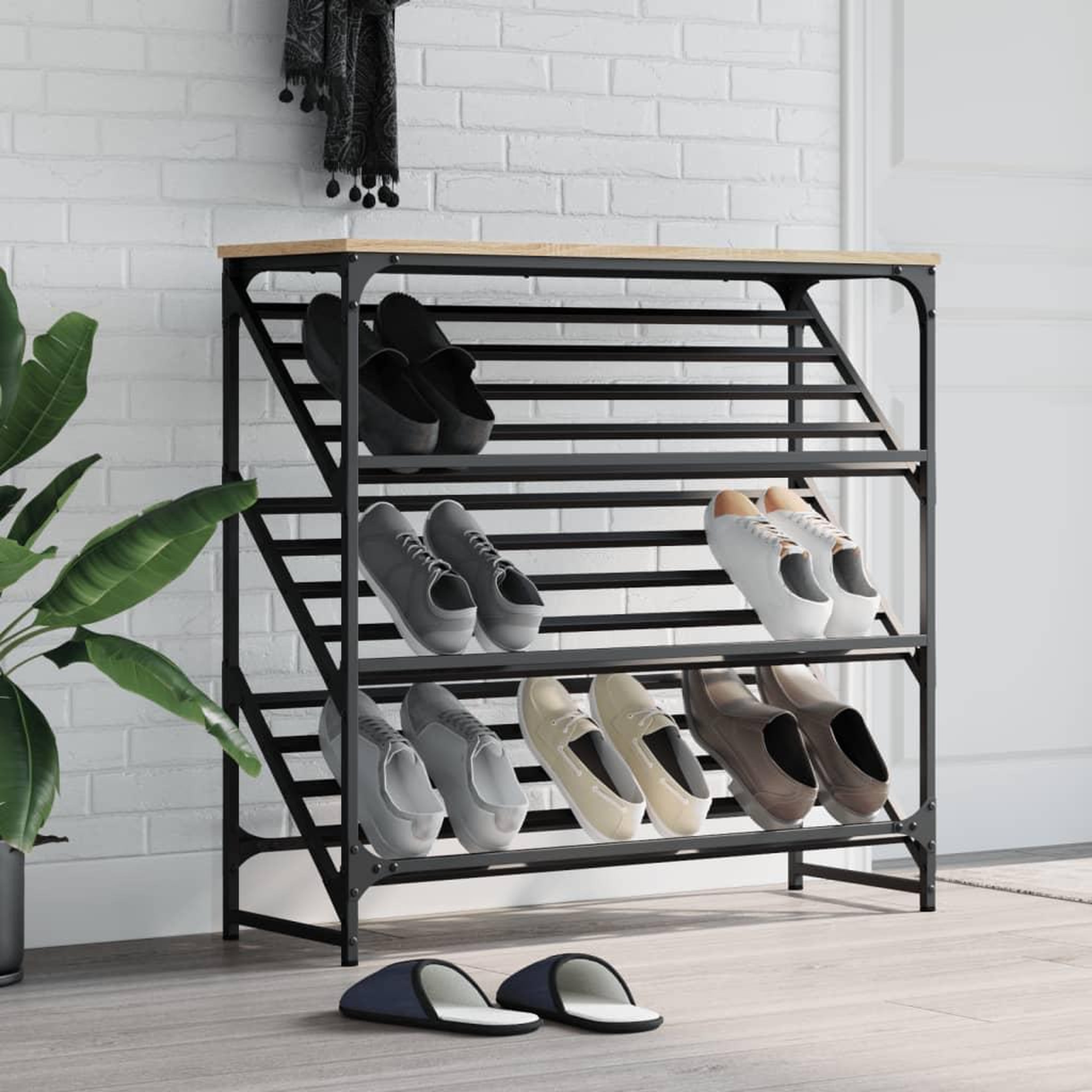 VIDAXL Etagere a chaussures chene sonoma 90x30x85 cm bois d'ingenierie