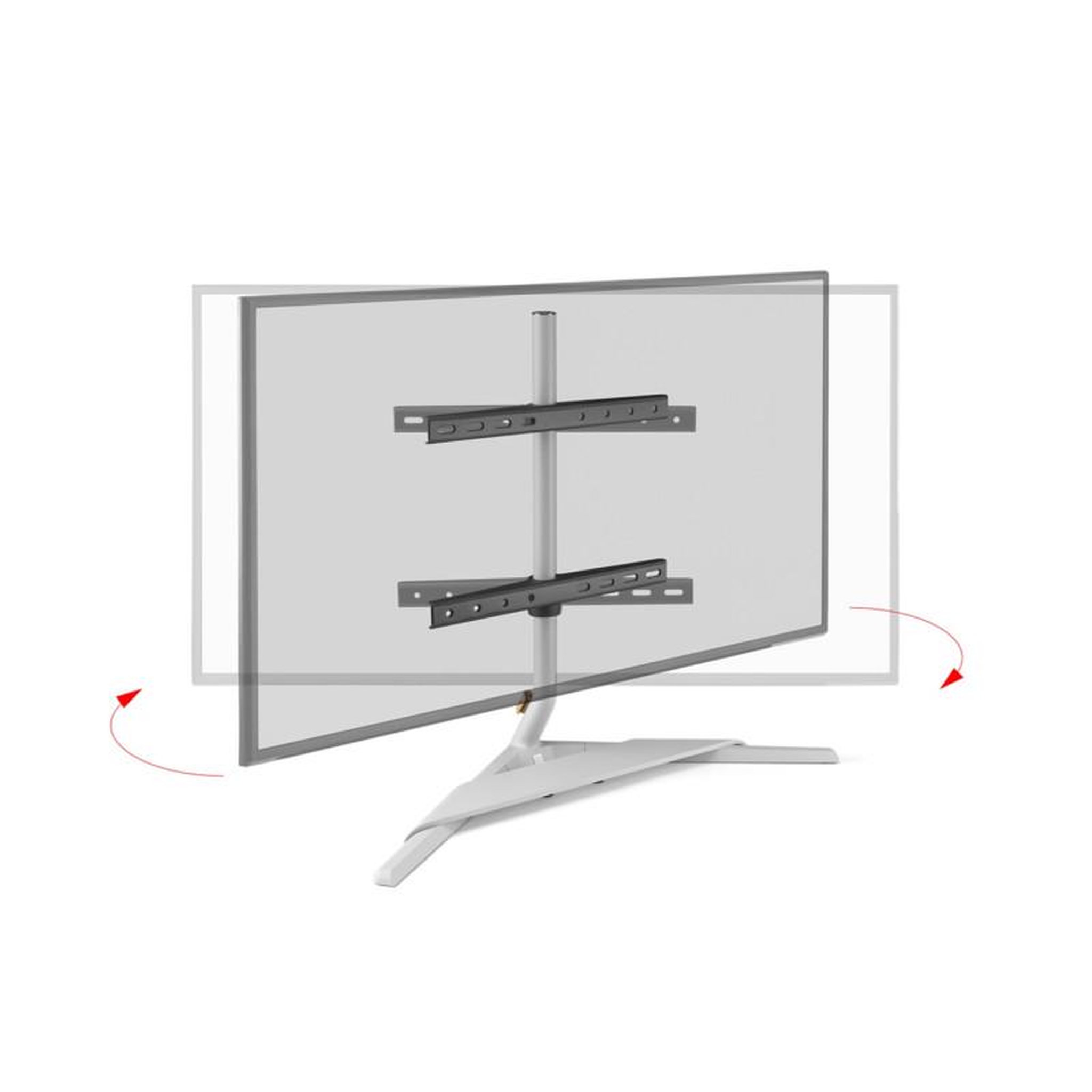 Voir la diapositive 4 : One For All Support mural pour écran plat One For All sur pied pour meuble TV Stand Design Table Top Light Silver Orientable 180 VESA 400