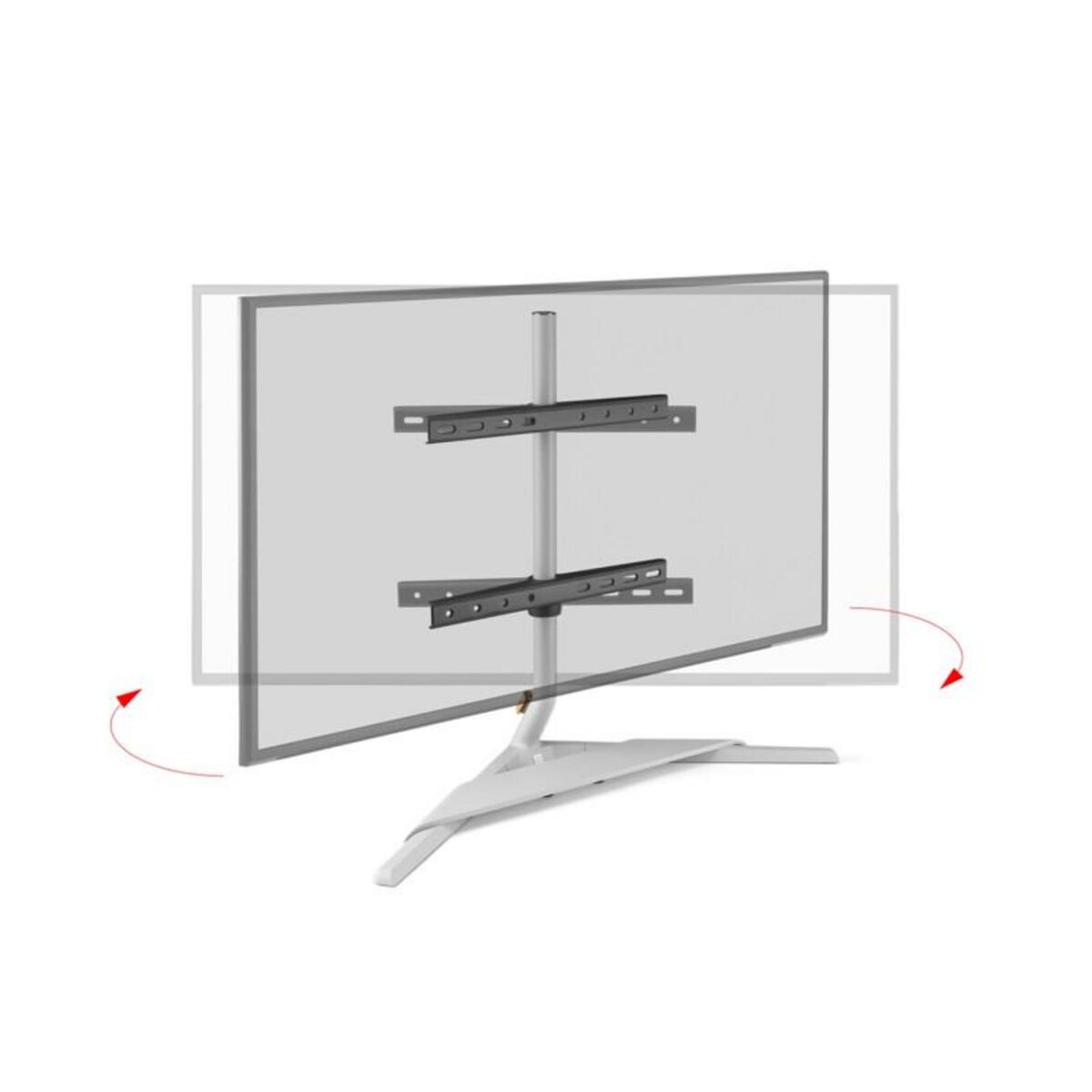 One For All Support mural pour écran plat One For All sur pied pour meuble TV Stand Design Table Top Light Silver Orientable 180 VESA 400