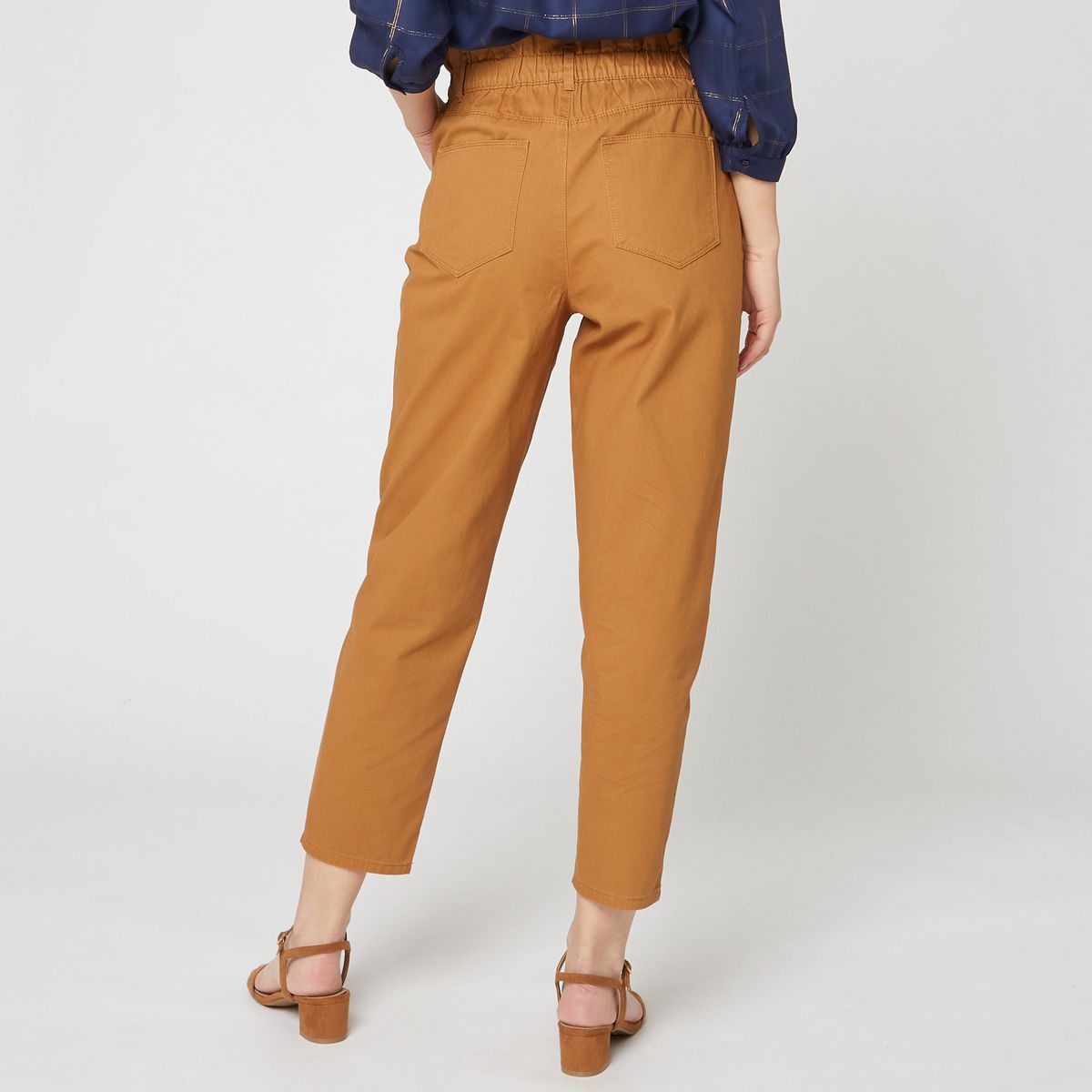 IN EXTENSO Pantalon taille élastiquée beige camel femme
