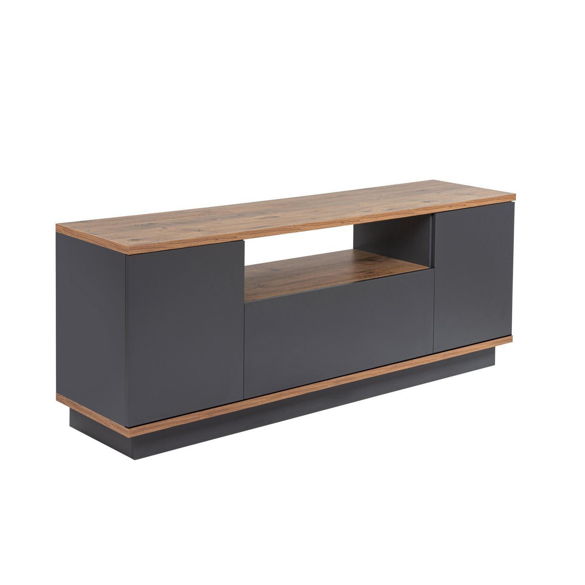 Habitat et Jardin Meuble tv en bois  veramont  - 180 x 44 x 44 cm - gris anthracite