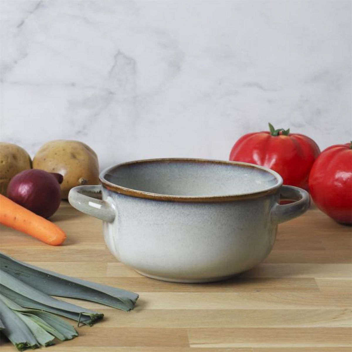 Paris Prix Lot de 6 Bols à Soupe  Au Grès du Temps  14cm Gris