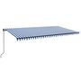 Voir la diapositive 2 : VIDAXL Auvent manuel retractable 600x350 cm Bleu et blanc