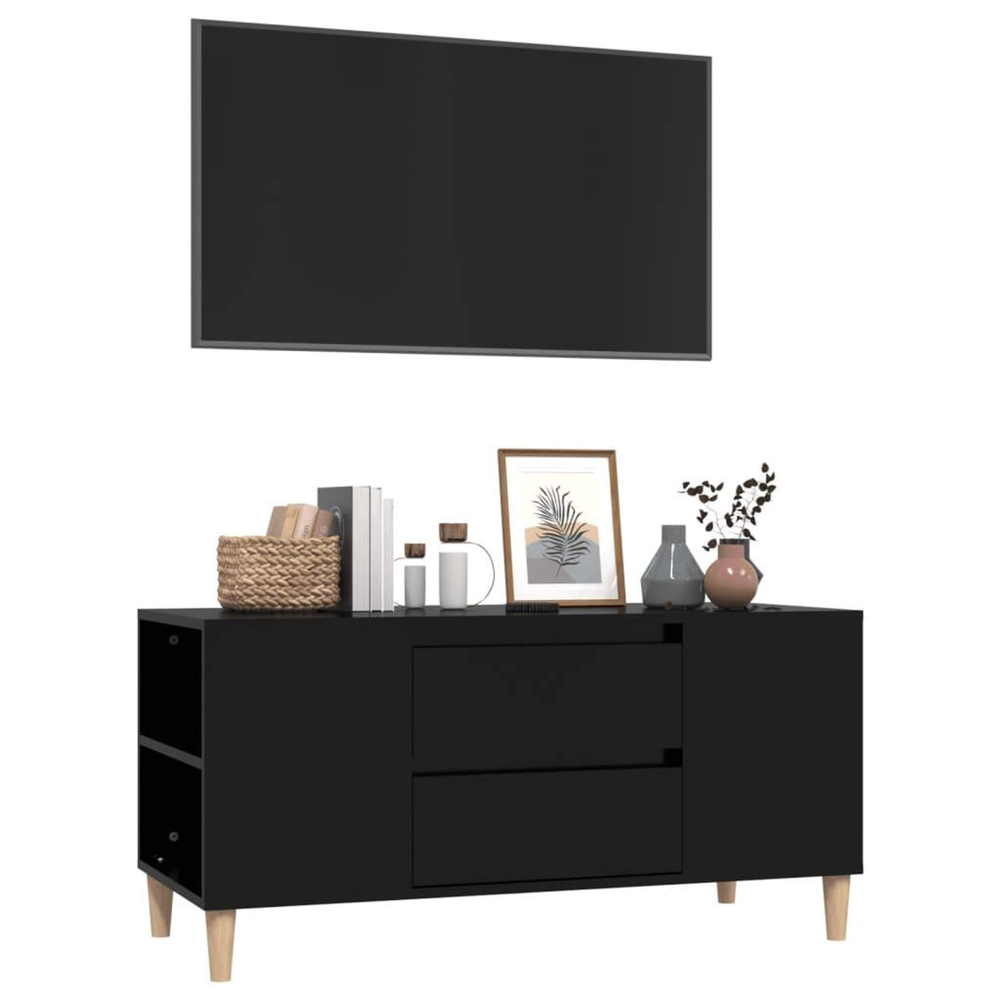 Voir la diapositive 4 : VIDAXL Meuble TV Noir 102x44,5x50 cm Bois d'ingenierie