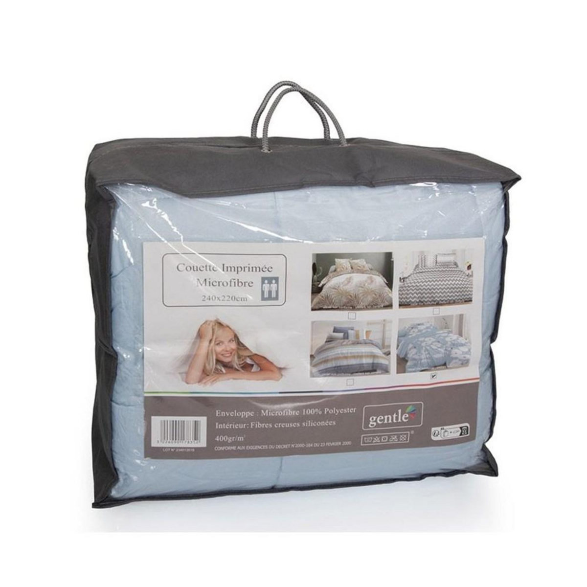 Gentle Couette imprimée 240x220 cm Rayures ocre