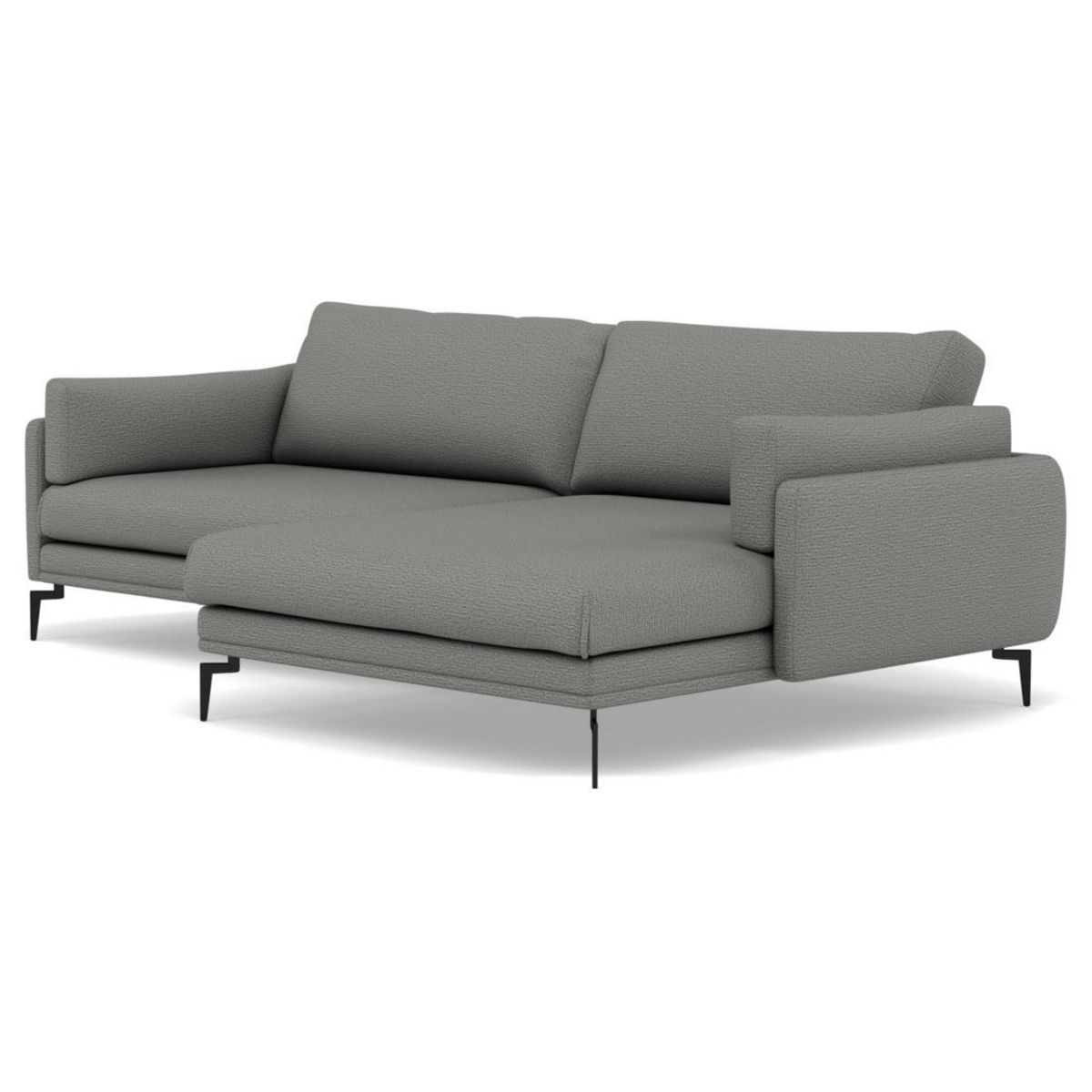 LISA DESIGN Carlos - canapé d'angle droit 4 places ultra moelleux en tissu texturé