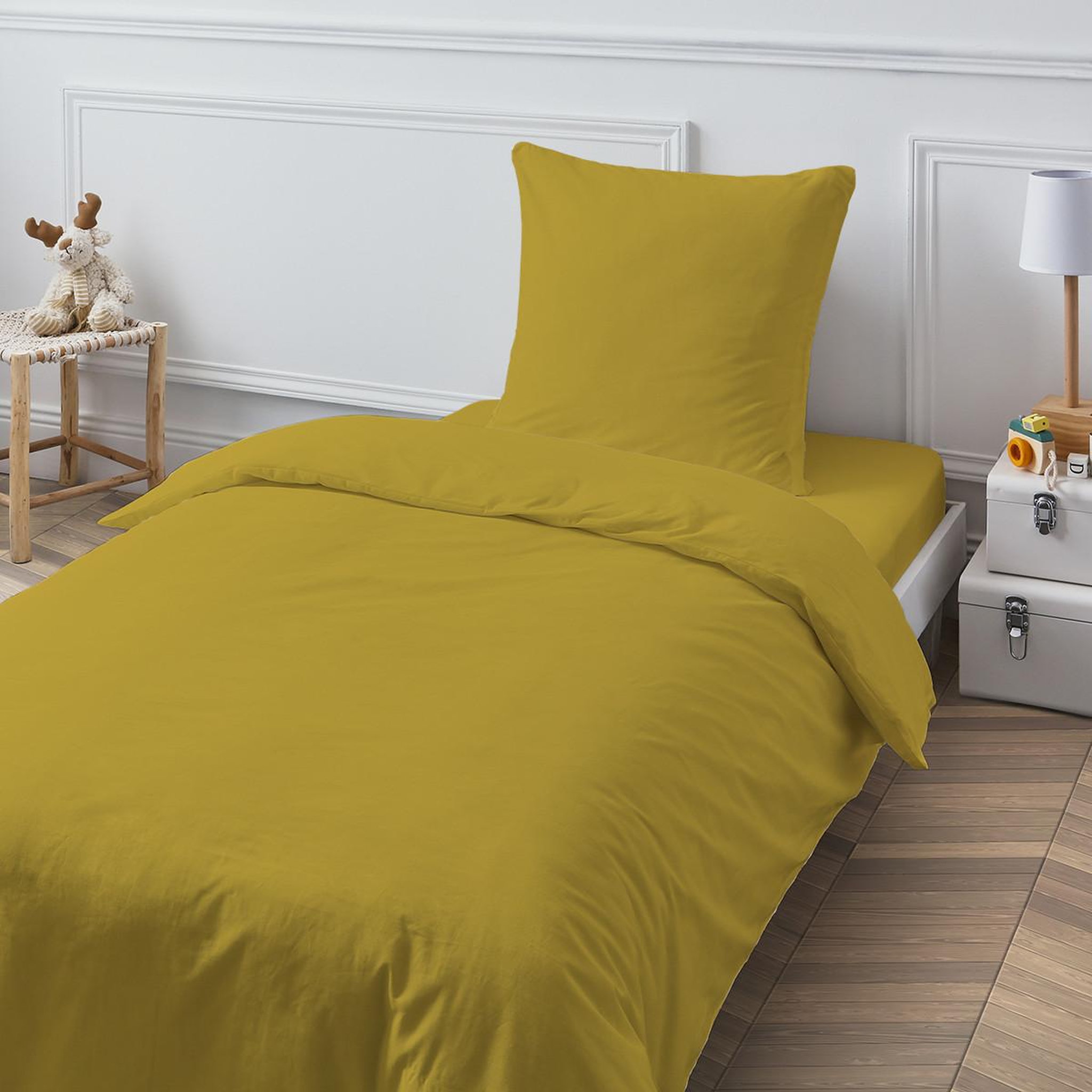 Voir la diapositive 3 : FUTURE HOME Drap housse en coton 57 fils uni bonnet 25cm