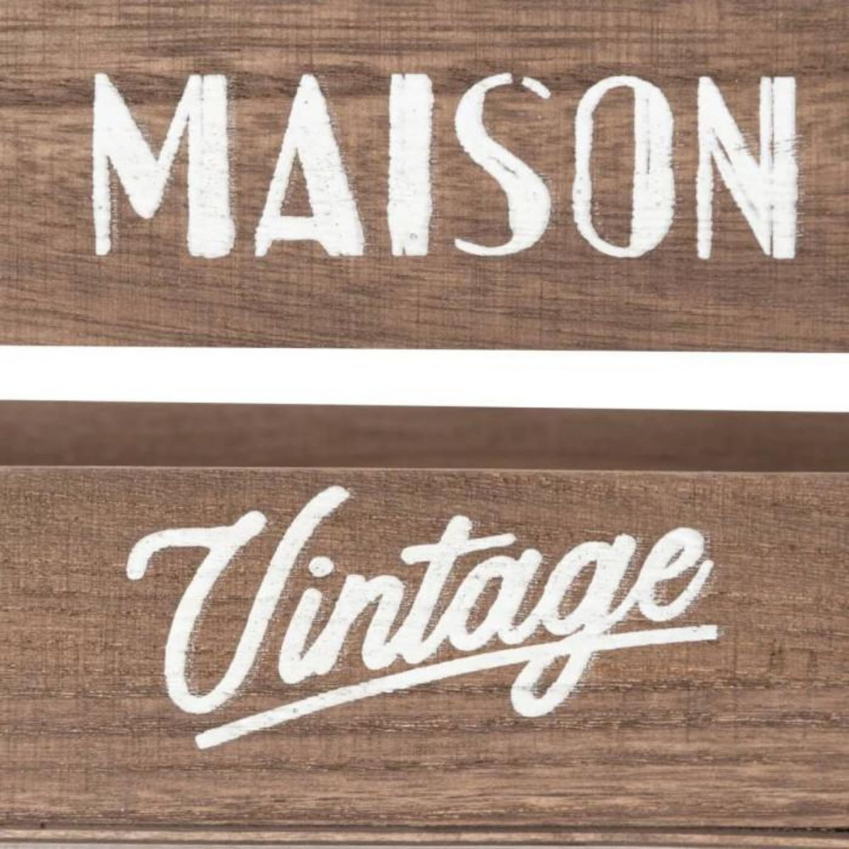 ATMOSPHERA Lot de 3 cagettes Vintage  Café  35cm Marron