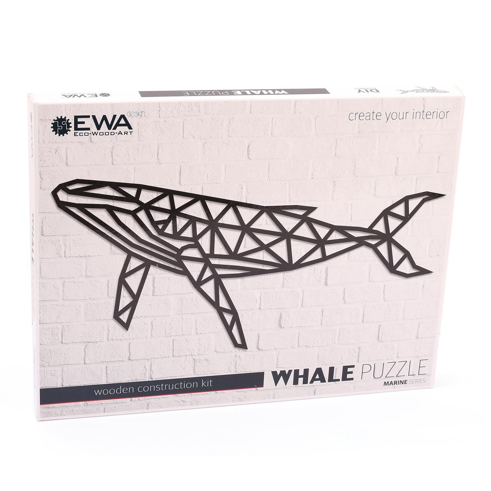 Voir la diapositive 1 : ECO WOOD ART Puzzle mural en bois - baleine 89 cm
