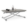 Voir la diapositive 1 : ID MARKET Table basse extensible relevable en table à manger rectangulaire URBANA plateau effet béton pied gris