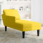 Voir la diapositive 3 : VIDAXL Fauteuil long avec coussin et accoudoir droit jaune velours