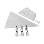 ZENKER Lot de 20 poches à douilles 6 douilles inox et 3 douilles plastique 32 cm Zenker Smart Pastry