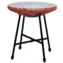 Voir la diapositive 3 : ID MARKET Salon de jardin IZMIR table et 2 fauteuils oeuf cordage terracotta