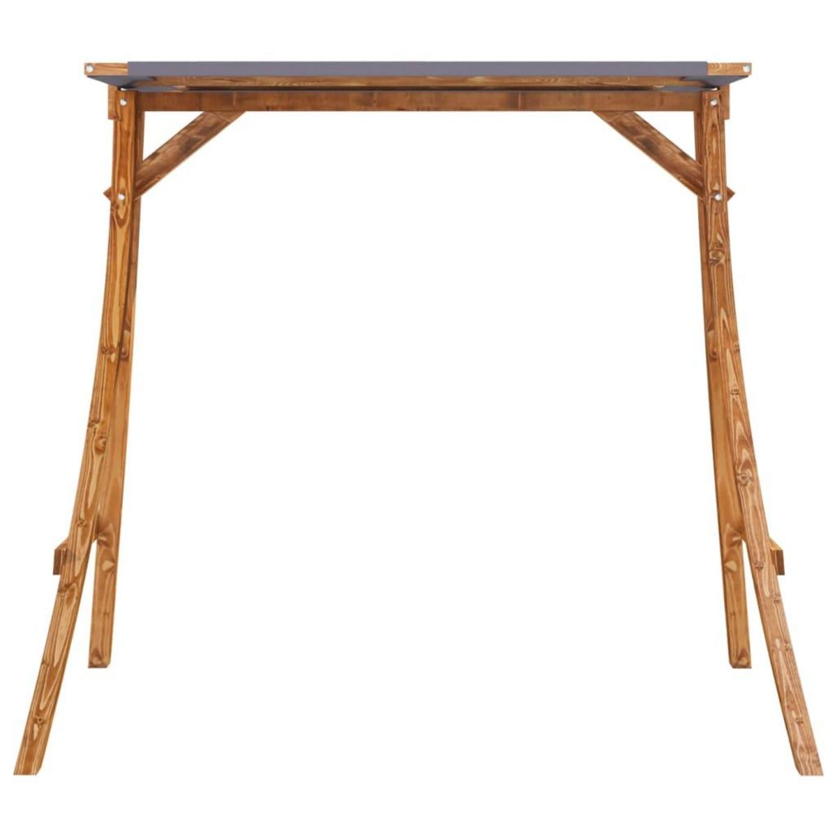 VIDAXL Cadre de balançoire toit anthracite Bois courbe a finition teck