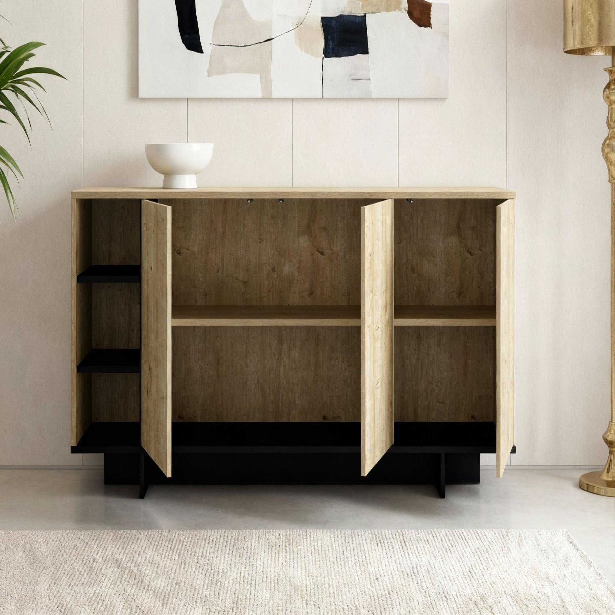 Voir la diapositive 6 : CASANOVA PARIS Calyo - buffet 3 portes 170cm en mélamine