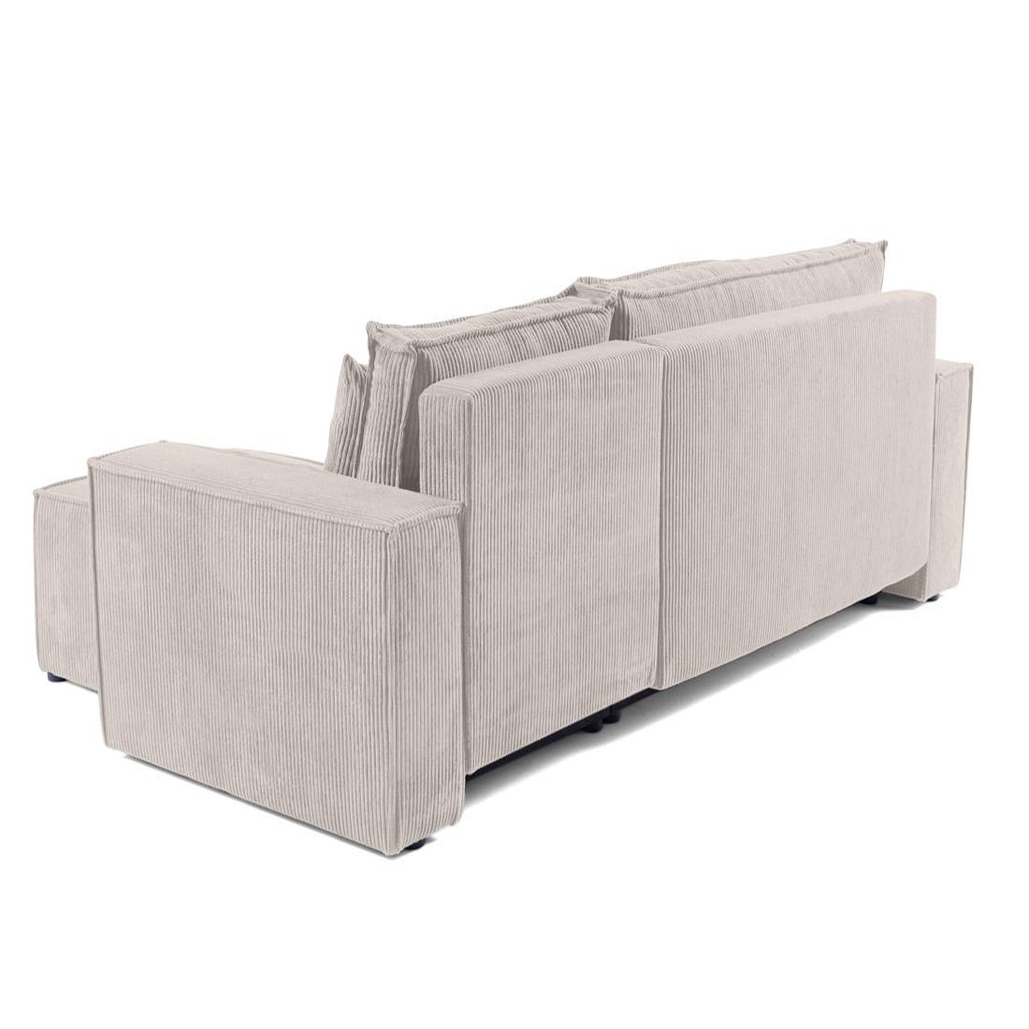 Voir la diapositive 4 : BEST MOBILIER Cezanne - canapé d'angle réversible - 4 places - convertible avec coffre - en velours côtelé