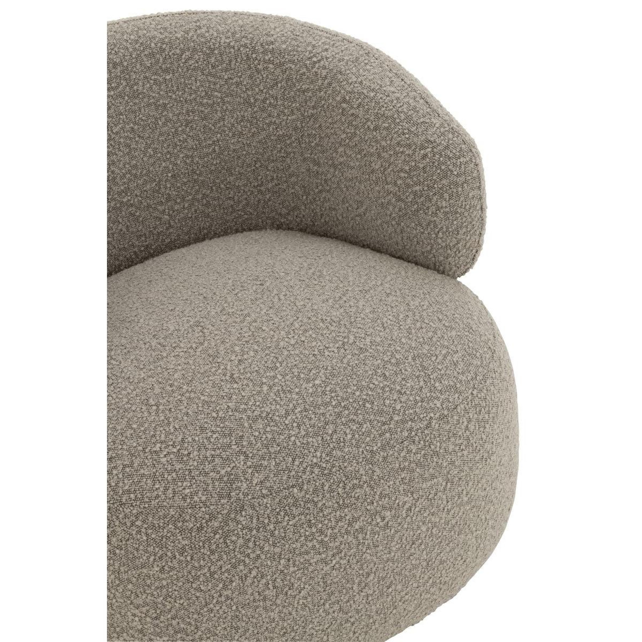 Voir la diapositive 6 : J-LINE Fauteuil Pivotant Rond  Cosy  85cm Taupe