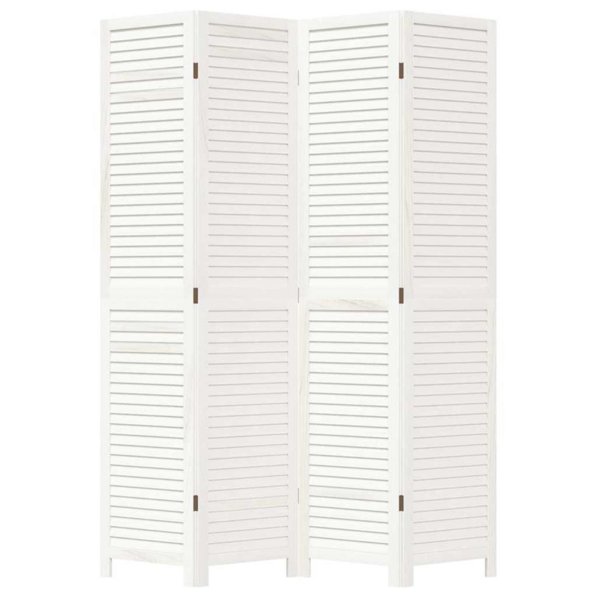 VIDAXL Cloison de separation 4 panneaux blanc bois de paulownia massif