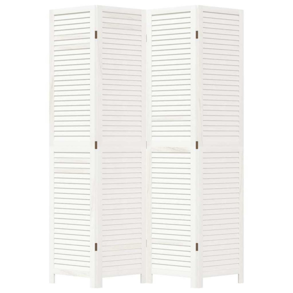 VIDAXL Cloison de separation 4 panneaux blanc bois de paulownia massif