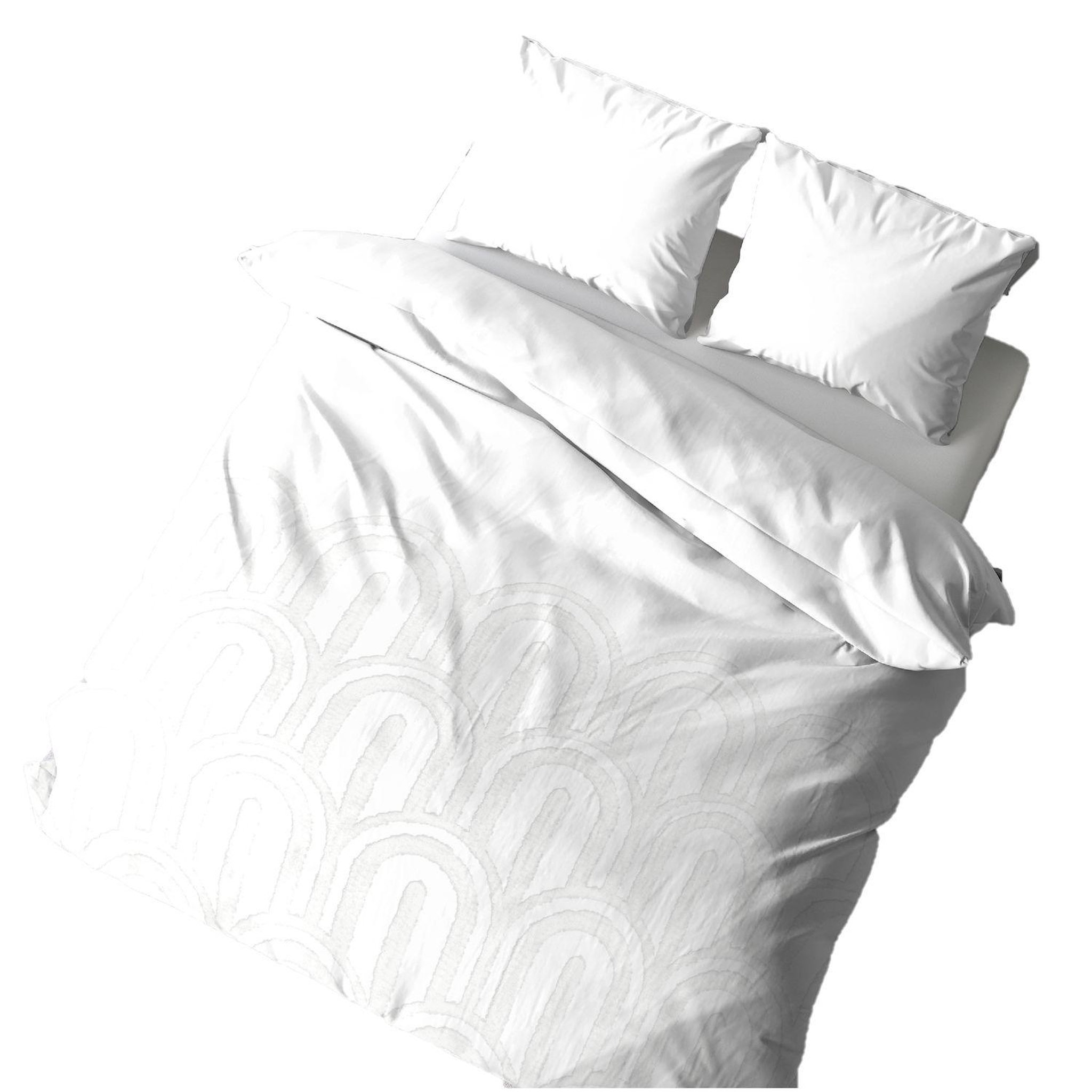 COTE DECO Parure de lit finition tufté - 100% coton lavé 52 fils/cm² - 240 x 260 cm