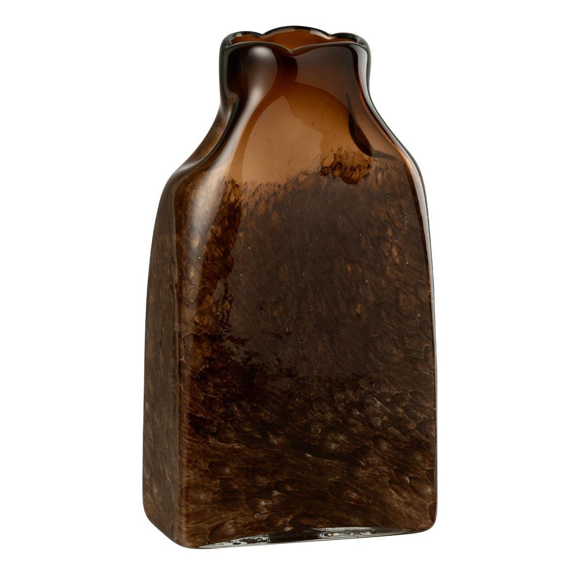 J-LINE Vase déco en verre  lester  34cm marron foncé