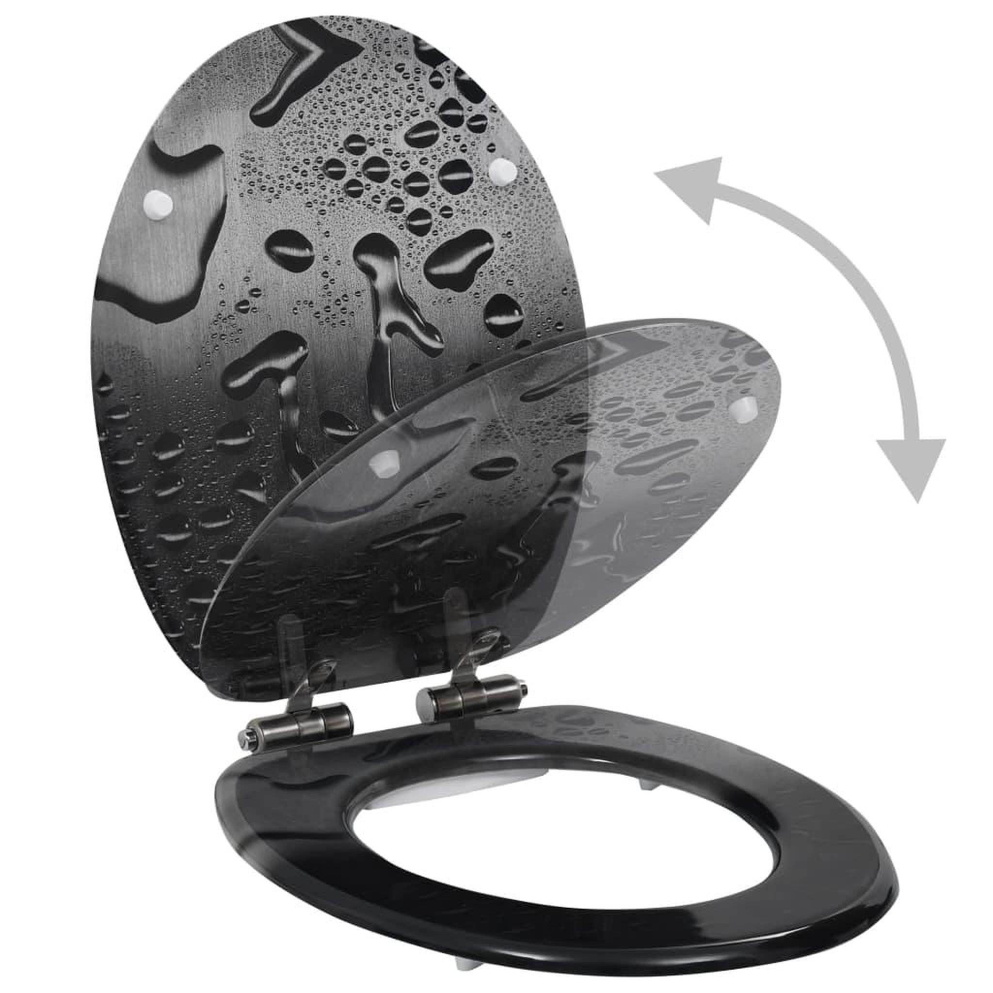 Voir la diapositive 3 : VIDAXL lot de 2 Siege WC MDF Couvercle fermeture douceur Goutte d'eau