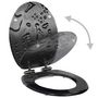 Voir la diapositive 3 : VIDAXL lot de 2 Siege WC MDF Couvercle fermeture douceur Goutte d'eau