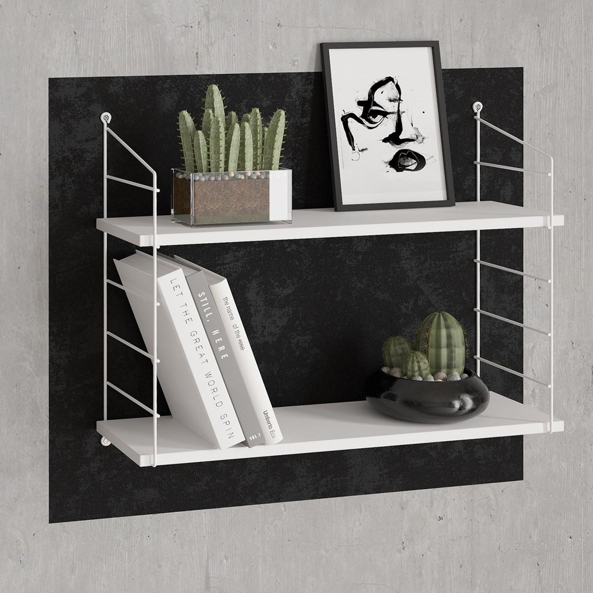 Voir la diapositive 2 : Habitat et Jardin Étagère murale en bois  armoni  - 72 x 20 x 58 cm - blanc
