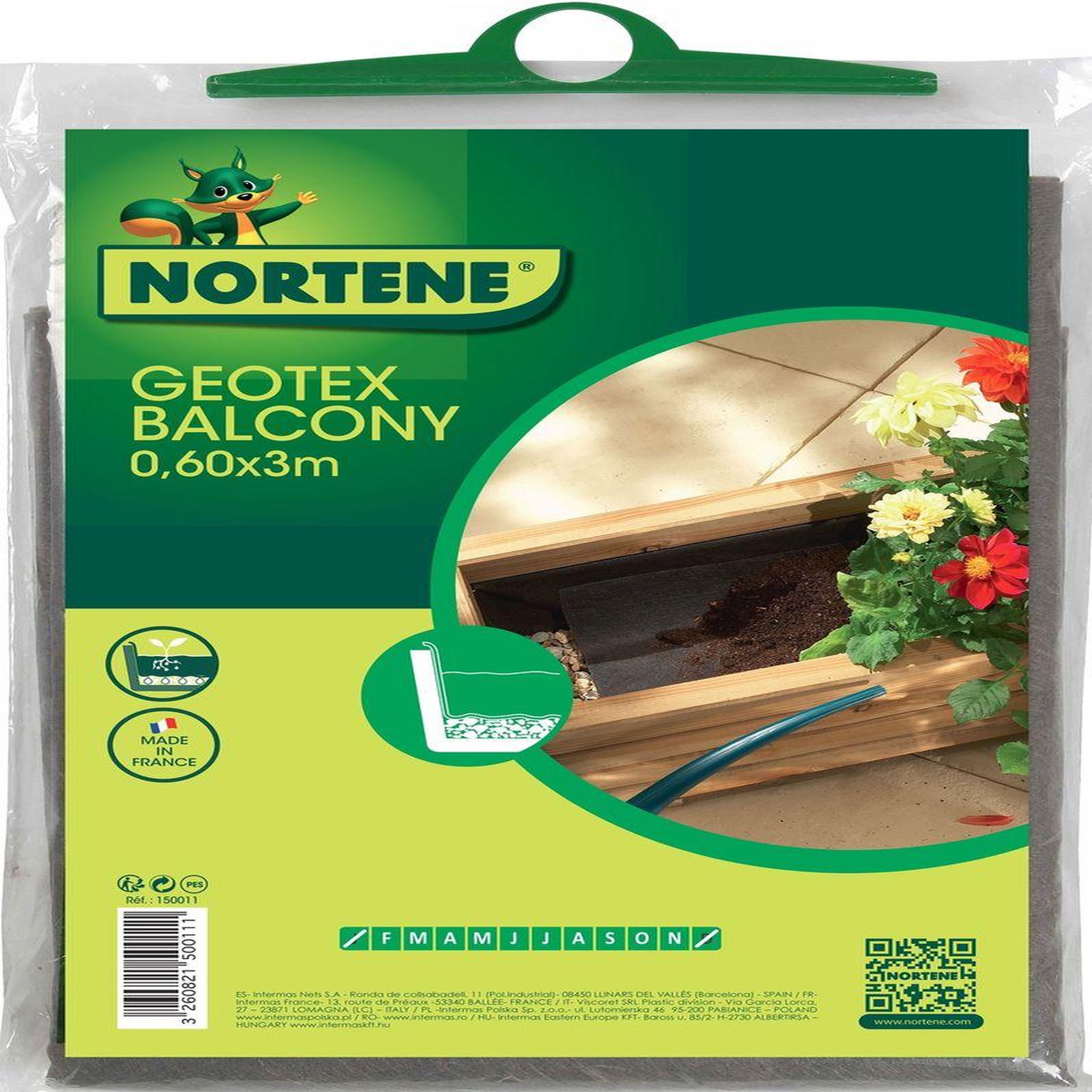Nortene Feutre de drainage pour jardinière  Geotex Balcony