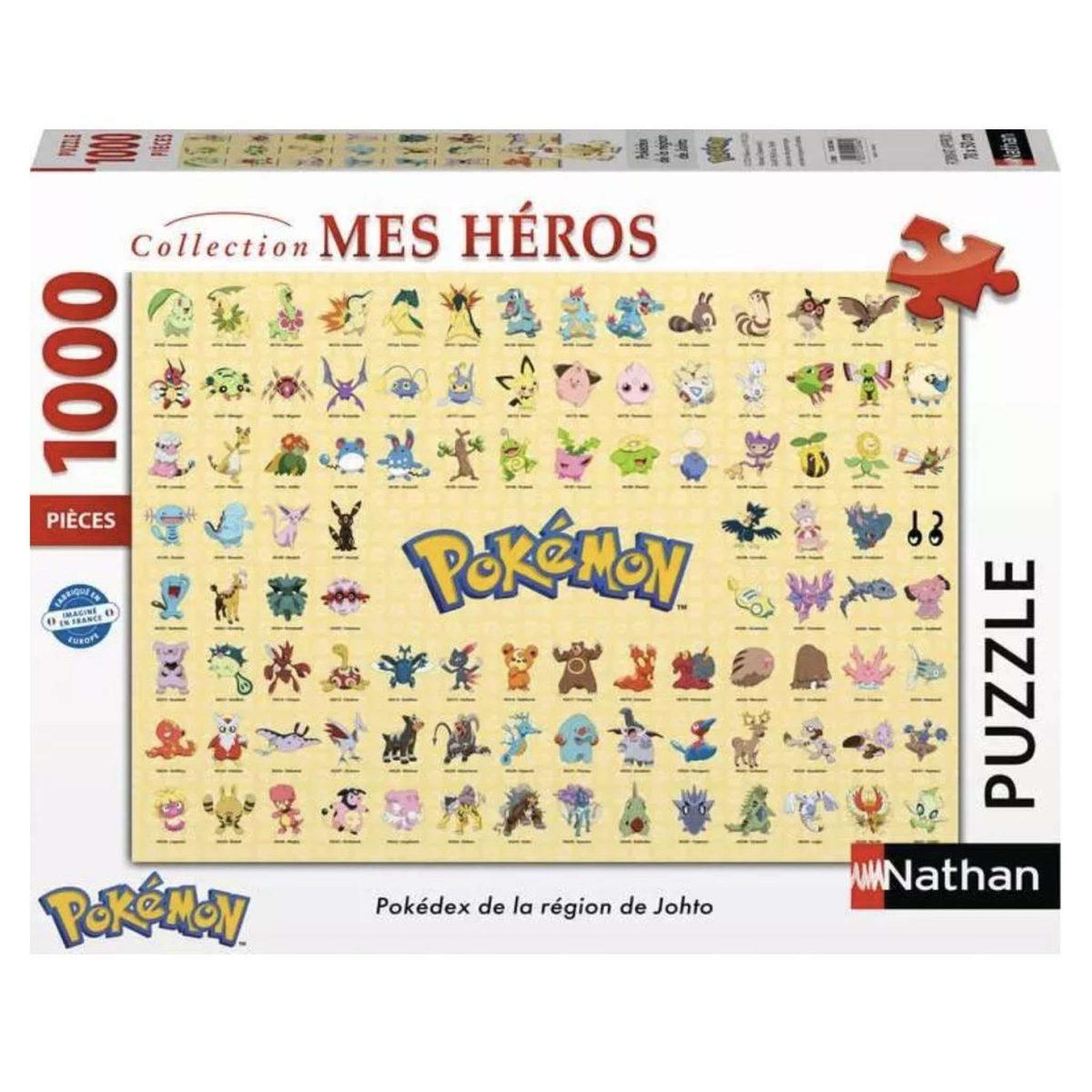 RAVENSBURGER Puzzles Adultes 1000 pieces - Pokemon - Pokedex de la region de Johto