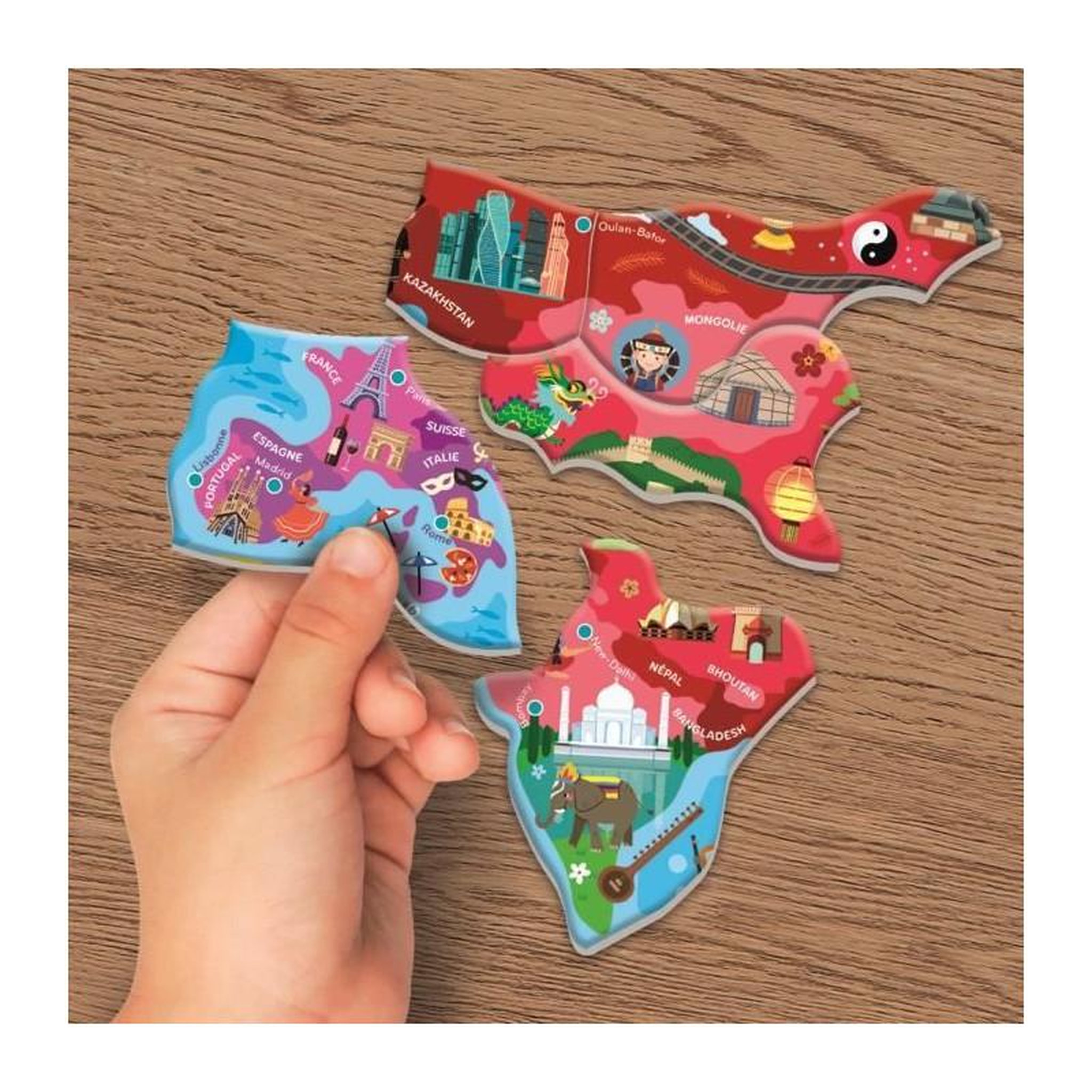 Voir la diapositive 5 : CLEMENTONI Puzzle magnétique carte du monde – Éducatif enfant – Apprentissage géographie – Dès 5 ans – Clementoni
