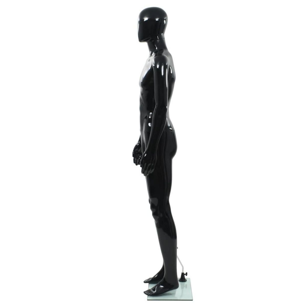 VIDAXL Mannequin homme corps complet base verre Noir brillant 185 cm