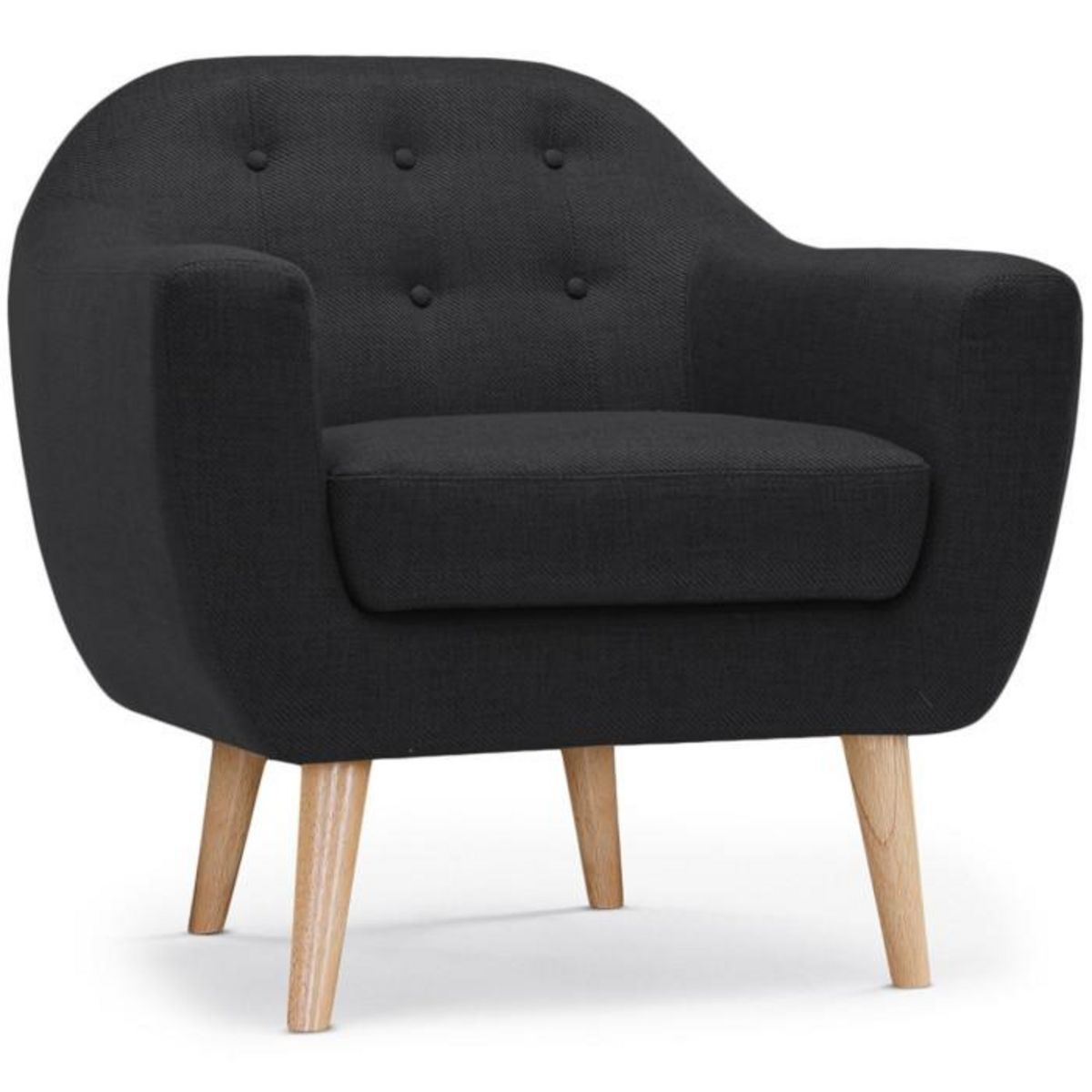 Paris Prix Fauteuil Scandinave Tissu  Lopy  78cm Noir