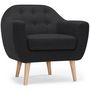 Voir la diapositive 1 : Paris Prix Fauteuil Scandinave Tissu  Lopy  78cm Noir