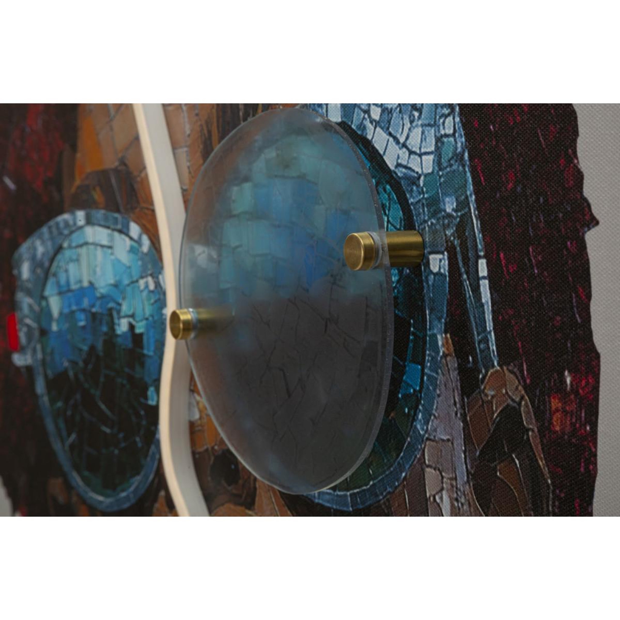 Voir la diapositive 4 : Paris Prix Tableau imprimé à led  afro  60x90cm multicolore