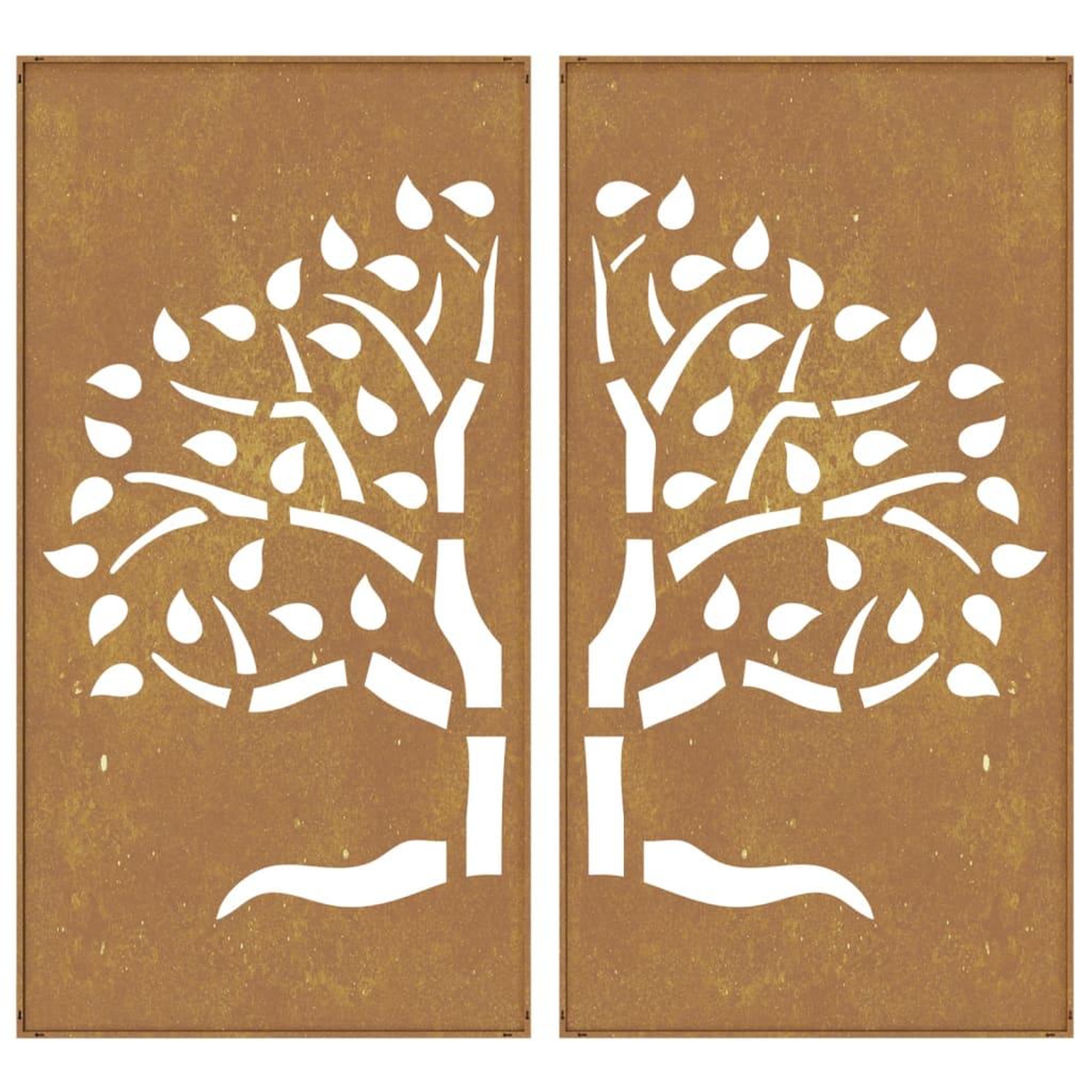 Voir la diapositive 5 : VIDAXL Decorations murales jardin 2 pcs 105x55 cm design d'arbre