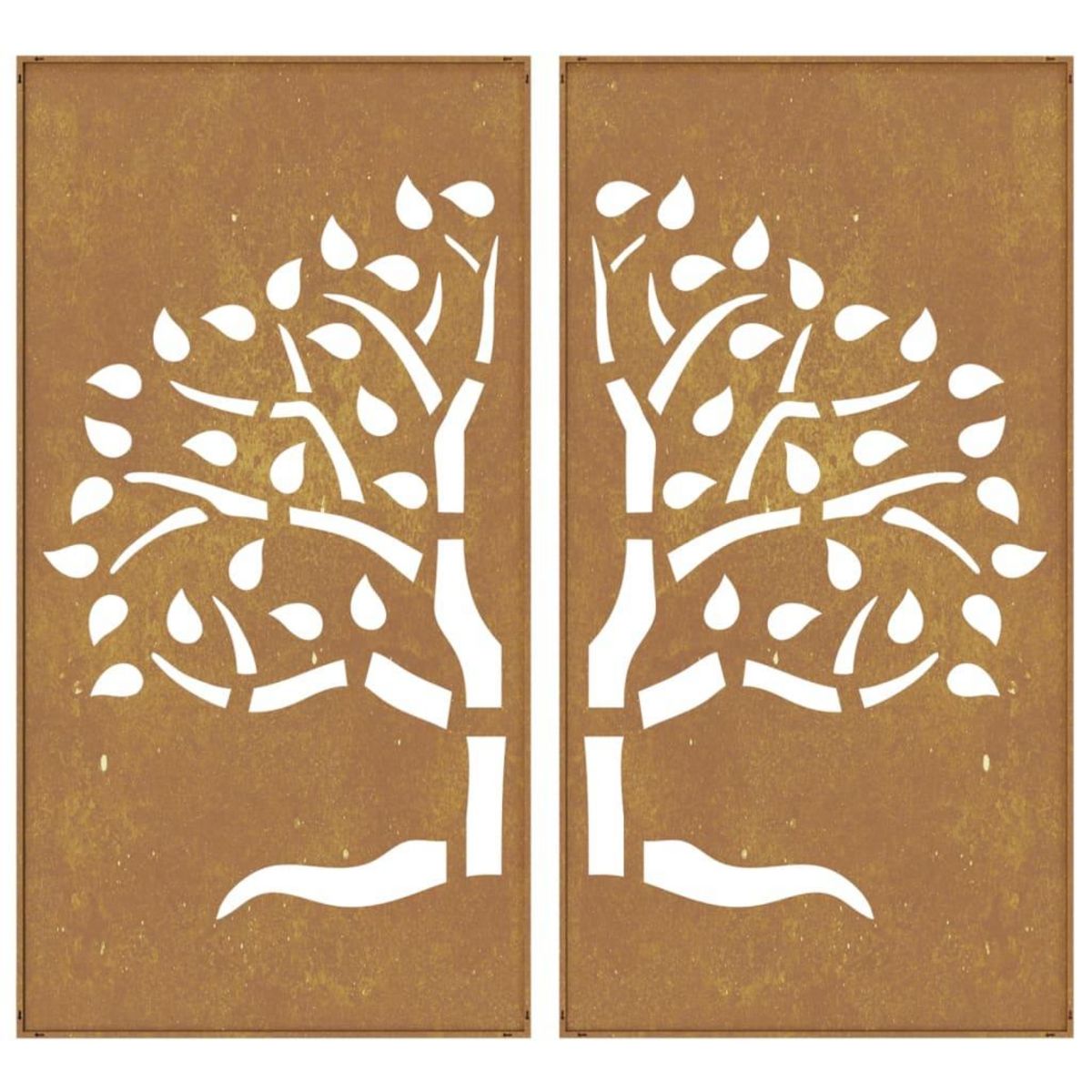 VIDAXL Decorations murales jardin 2 pcs 105x55 cm design d'arbre