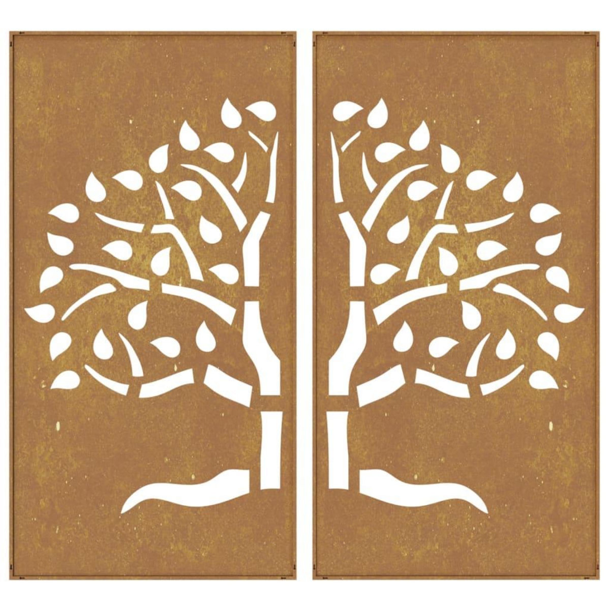 VIDAXL Decorations murales jardin 2 pcs 105x55 cm design d'arbre