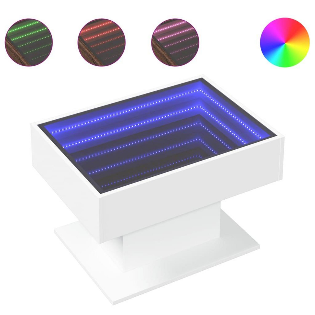 VIDAXL Table basse avec LED blanc 70x50x45 cm bois d'ingenierie