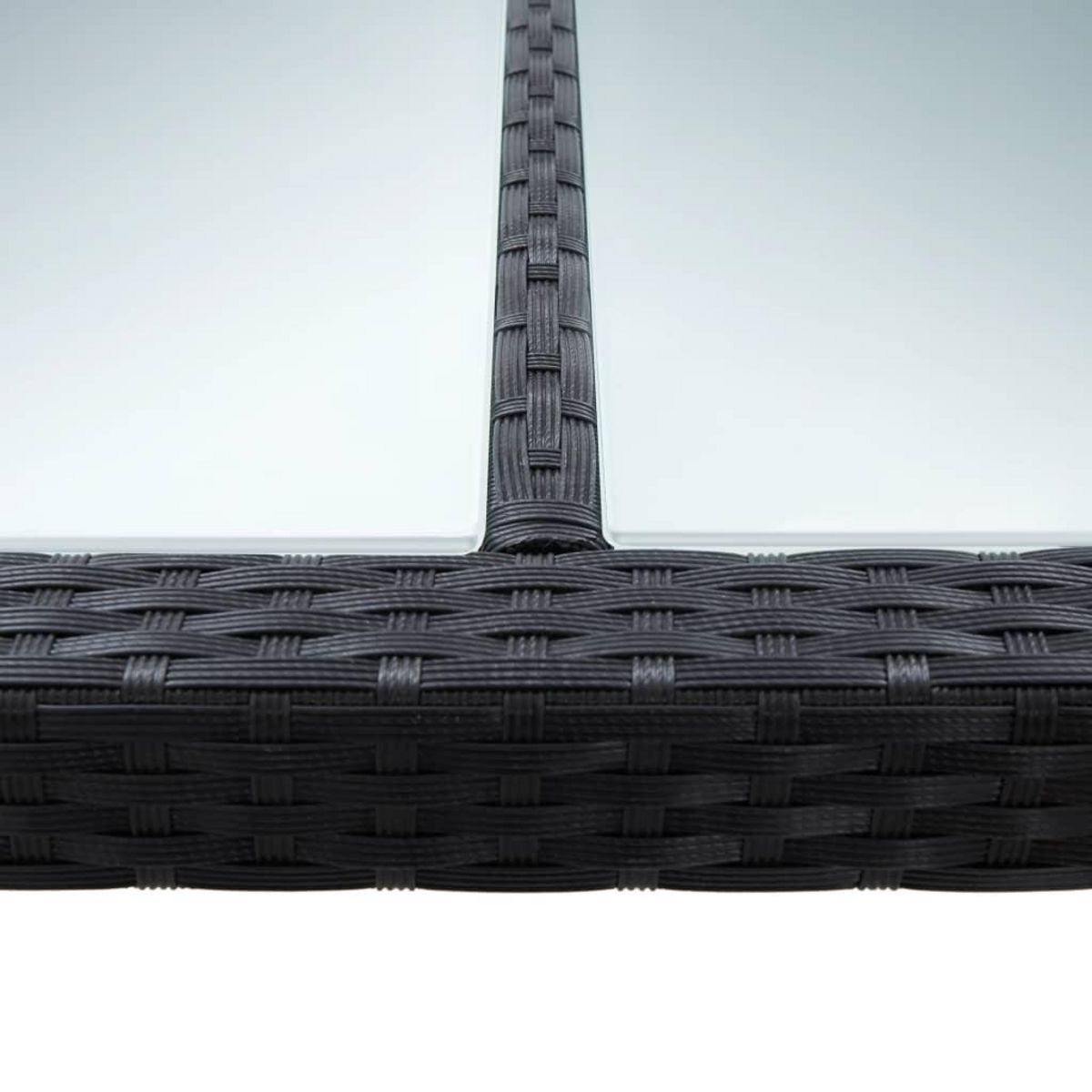 VIDAXL Table a dîner d'exterieur Noir 200x150x74 cm Resine tressee