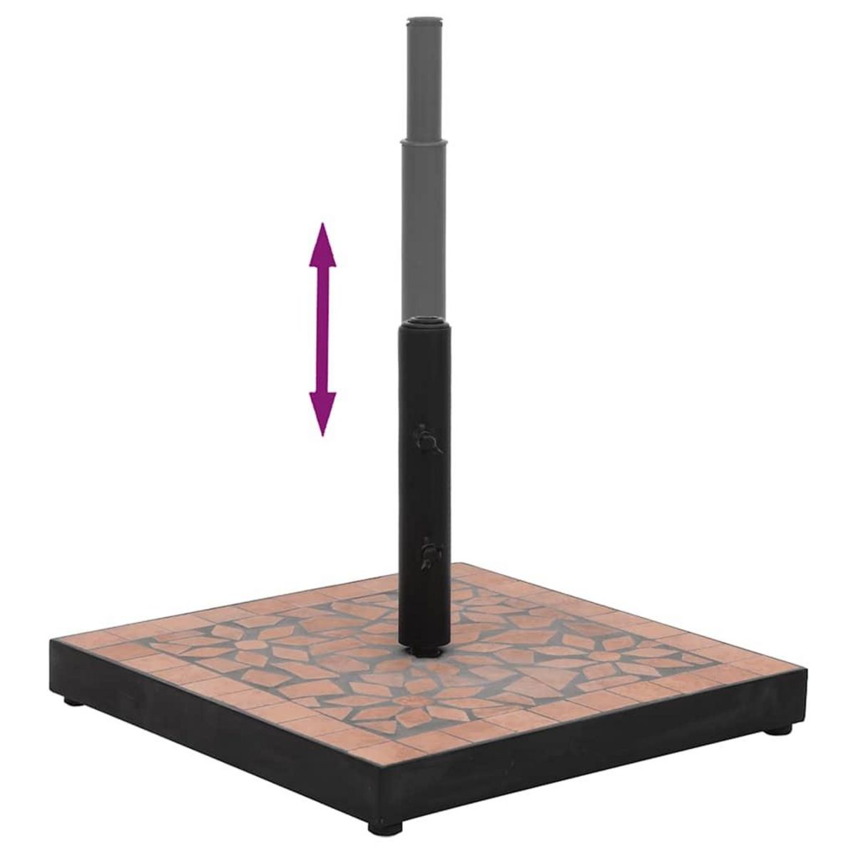 VIDAXL Base de parasol terre cuite carre 12 kg