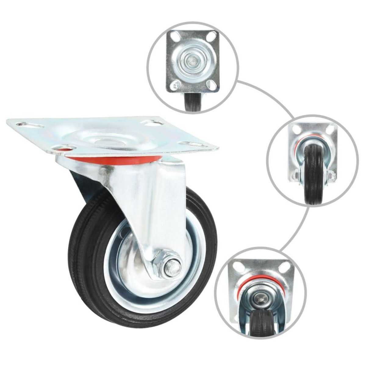 VIDAXL 24 pcs Roulettes pivotantes 75 mm