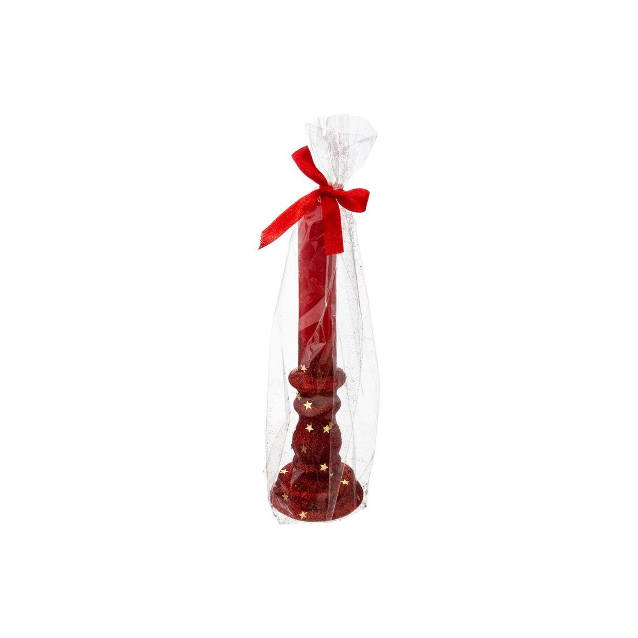 Voir la diapositive 2 : FEERIC LIGHT & CHRISTMAS Bougie chandelle  colorama  20cm rouge
