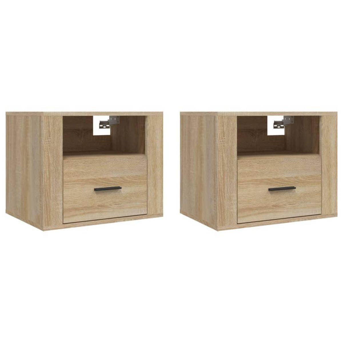 VIDAXL Tables de chevet murales 2 pcs Chene sonoma 50x36x40 cm